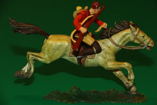 ТРАПЕР КОВБОЙ З РУШНИЦЕЮ НА КОНІ №6990 траппер ELASTOLIN 70мм ФРГ Продаж