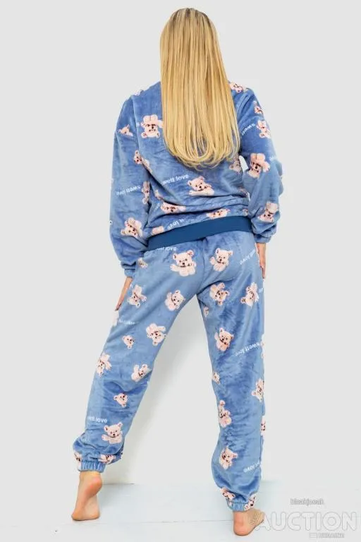 Пижама женская плюшевая, цвет джинс, 102R5241 Продаж