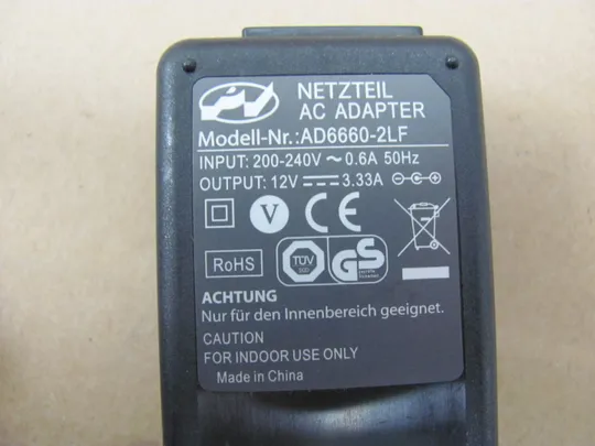 адаптер живлення NETZTEIL AD6660-2LF AD8260-7LF 12V 3.33A 5.3*3.2 mm оригінал ЦІКАВИТЬ ОПТ Де купити