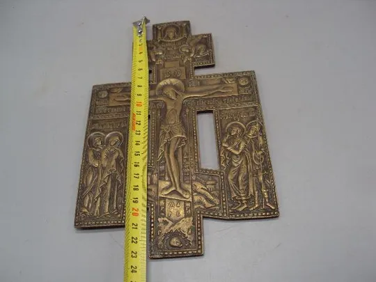 Купити Крест Распятие с предстоящими пластика бронза размер 23,2 х 14,6 см (№787) №13899