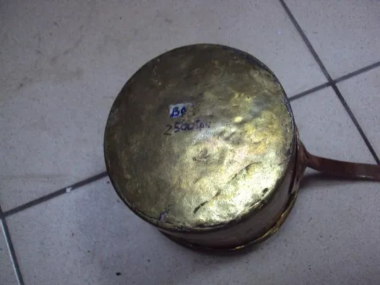 Ковшик латунь медь старый высота 8,5 см, диаметр 12,9 см №308 Де купити