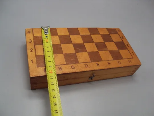 Шахматная доска маленькая дерево 20 х 21 см настольная игра шахматы ссср №18528МЯ Продаж
