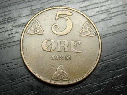фото, 5 оре Норвегія 1951