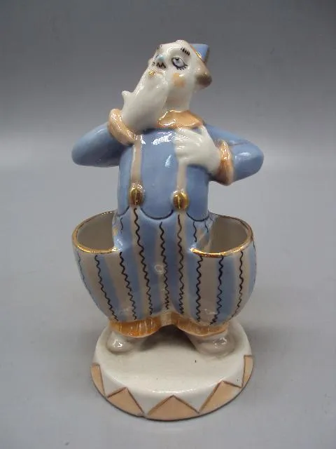 Карандашница фарфор Кисловодск фигура Клоун с карманами 1970-1980 гг. подставка для ручек №14218 Ціна