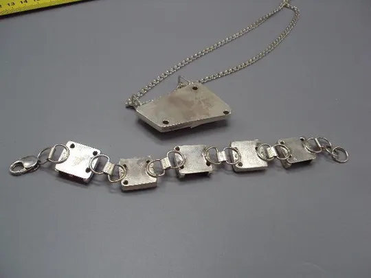 Женский набор колье цепочка и кулон и браслет янтарь серебро 925 проба Украина вес 82,2 г №14120 Інтернет-аукціон