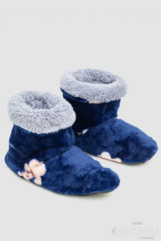 Купити Тапочки-сапожки  домашние плюшевые, цвет сине-серый, 102R1004-1