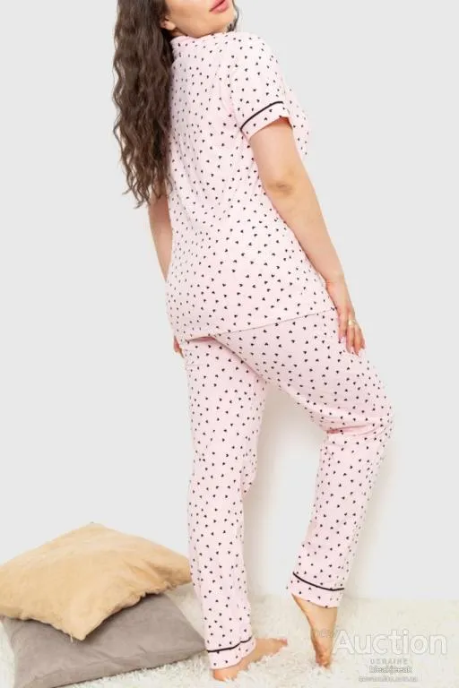 Пижама женская с принтом 219RP-218, цвет Персиково-черный Продаж