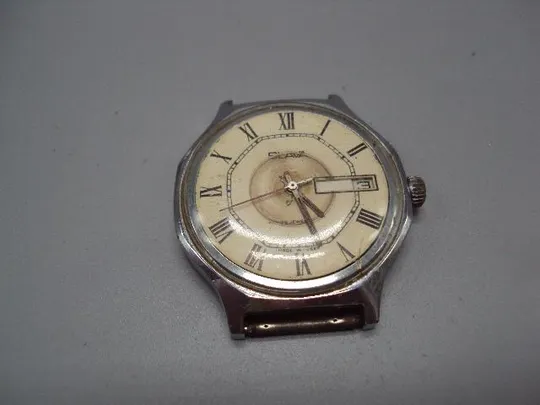 Мужские наручные часы Слава календарь 26 камней ссср на ходу размер 4,4 х 3,9 см №14653 Ціна