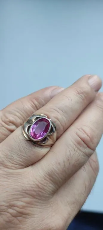 Серебряное кольцо СССР винтаж 18-18.5 размер ,клеймо звезда, 1970-e km279 З аукціону