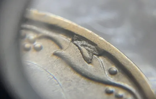 (2188) 10 копійок 2007 великі викрошки та розкол між 1 та 2 гронами (10 копеек 2007 брак) Інтернет-аукціон