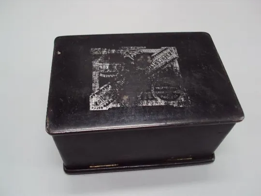 Шкатулка лаковая Палех ручная роспись царизм размер 7,2 х 13,2 х 9 см №1550 Де купити