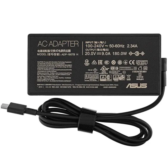 Оригінальний блок живлення для ноутбука ASUS 20V, 12A, 180W, Rectangle Conn, black, RECTANGULAR З аукціону