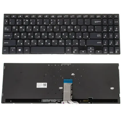 фото, Клавіатура для ноутбука ASUS (X530 series) rus, black, без фрейма, підсвічування клавіш