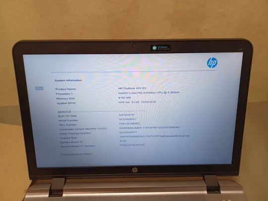 Купити 0752 HP PROBOOK 470 G3 core I5-6200U  НІМЕЧЧИНА