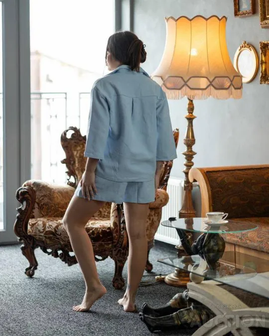 Жіночий піжамний костюм двійка Vaentina колір блакитний Де купити