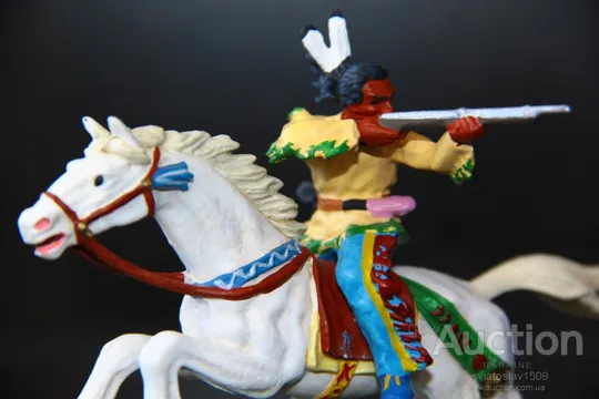 индеец стрелок на скачущей лошади ELASTOLIN 70мм ФРГ №54656 Де купити