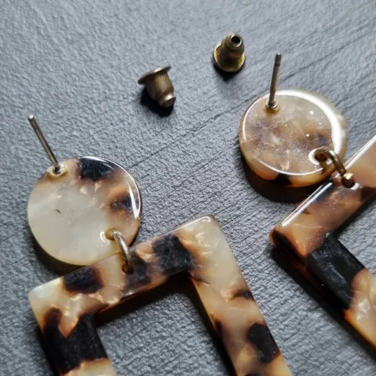 Купити Сережки з леопардовим принтом, акрил