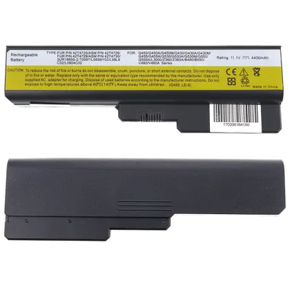 фото, Батарея для ноутбука LENOVO 42T4585 (B460, B550, G430, G450, G530, G550, G555, N500, IdeaPad: V460, Y430, Z360) 11.1V 4400mAh