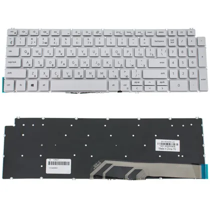 фото, Клавіатура для ноутбука DELL (Inspiron: 5584), rus, silver, без кадру