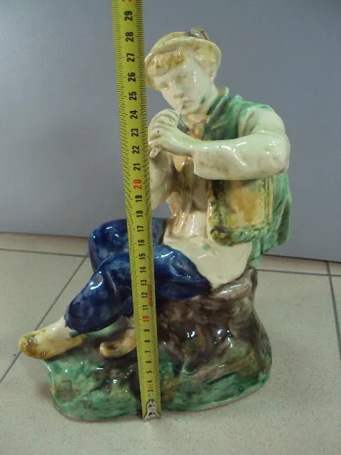 Купити Фигура керамика майолика гуцул с дудочкой играет на дудке высота 28 см №7