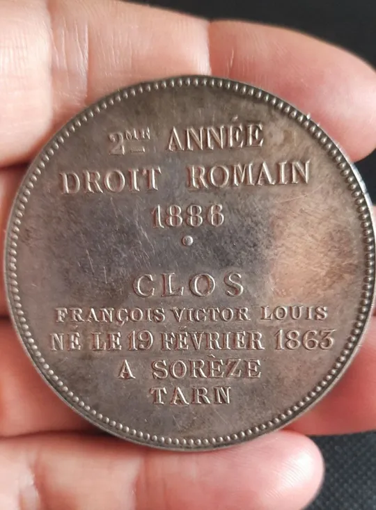 медаль 19 століття Університет Франції 1886 р. МЕДАЛЬ срібло рідкість Чудовий стан! Велика- Майже 50 грам! Недорого