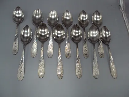 фото, Столовые приборы набор ложки столовые нерж узор космос ракета спутник звезды лот 12 шт 21 см №18622в