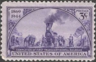 США (USA) 1944 г. ЗАВЕРШЕНИЕ ПЕРВОЙ ТРАНСКОНТИНТАЛЬНОЙ ЖЕЛЕЗНОЙ ДОРОГИ.. ИДЕАЛЬНАЯ. МАРКА С КЛЕЕМ. Ціна