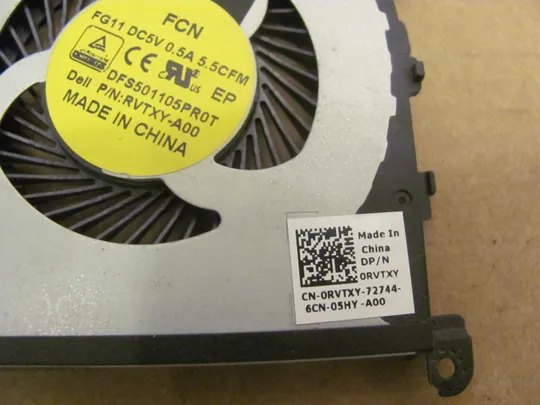 Купити номер0915-8 Вентилятор (кулер, FAN) 0RVTXY DC28000GKF0 для Dell XPS 15 9550 Precision 5510  оригінал