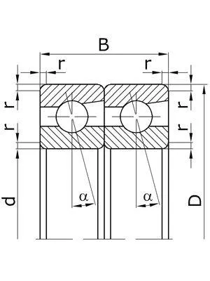 Купити Подшипник 5- 446208 Е (bearing A7208Sp5 ) спаренный радиально-упорный однорядный шариковый ГПЗ-3  *