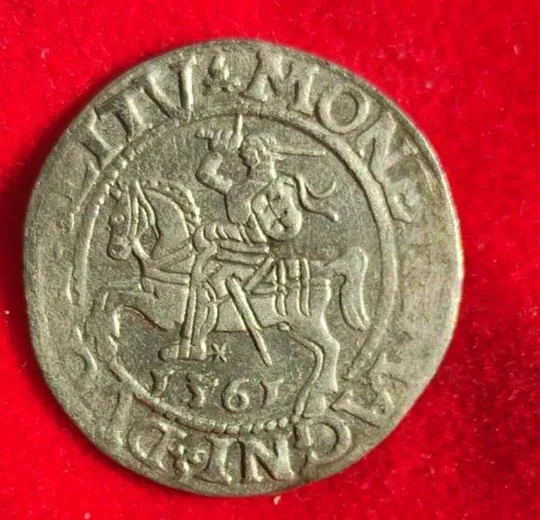 1561 год монета Литва полугрош рыцарь на коне серебро оригинал fk922 Ціна