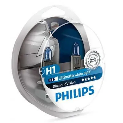 Автолампа Philips H1 Diamond Vision, 5000K, 2шт (12258DVS2) Ціна