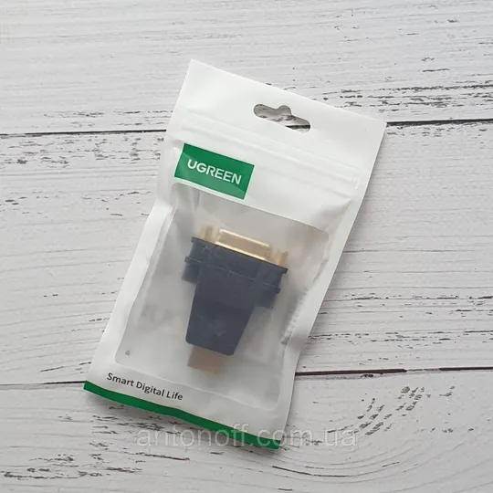 Адаптер перехідник Ugreen HDMI to DVI (24+5) 20123 / HDMI Male to DVI Female Adapter Чорний Ціна