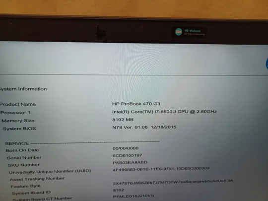 0753 HP PROBOOK 470 G3 core I7-6500U  НІМЕЧЧИНА З аукціону