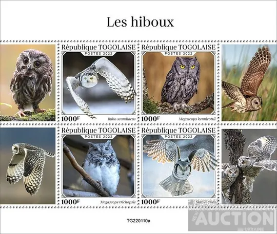 Того-Совы-2022 -Чистый полный красивый комплект..MNH. З аукціону
