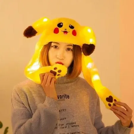 Купити Карнавальная шапка с подсветкой: пикачу с поднимающимися ушами