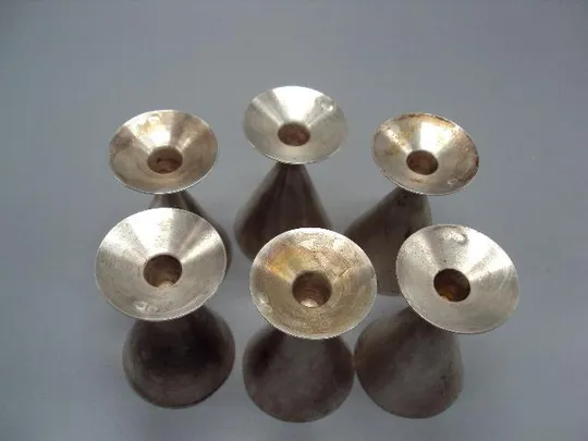 Рюмки Таллин серебро 9U 916 проба позолота вес 191,29 г рюмка высота 6,8 см лот 6 шт №11823 Недорого