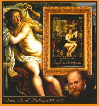фото, ЦАР-Живопись- Рубенс -2011.Чистый  красивый Блок.MNH.