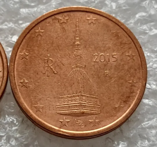 (1911) 1 євроцент 2015 та 2 євроценти 2015 Італія - 2 монети одним лотом (1 евроцент 2015, 2 евроцента 2015 Италия) З аукціону