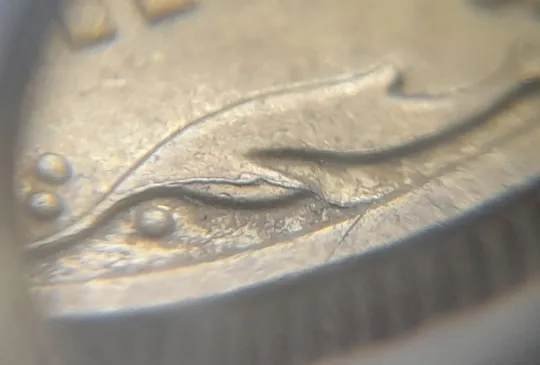 (1252) 10 копійок 2010 викрошка на вінку між 4 та 5 гронами на реверсі (10 копеек 2010 брак) Продаж