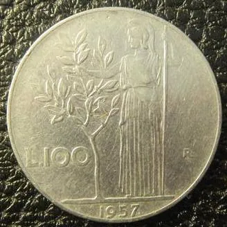100 лір 1957 Італія Ціна