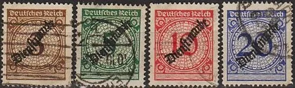 фото, 1923 - Німеччина - Службові - Деномінація - Надруки Mi.99-102 _4,50 €