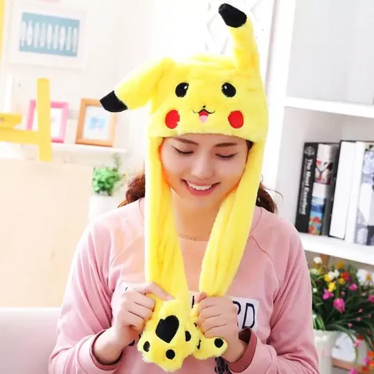 Карнавальная шапка с подсветкой: пикачу с поднимающимися ушами Характеристики