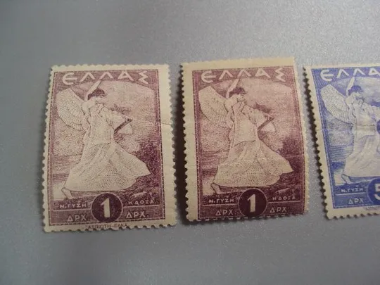 Купити марки Греция 1945 живопись ангел лот 5 шт негаш №2630
