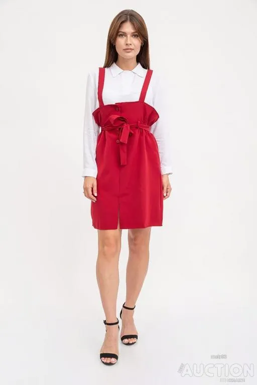 Сарафан свободного кроя, бордового цвета, 119R313 Ціна