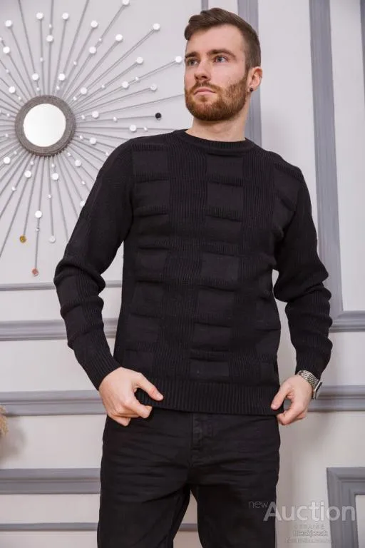 Свитер мужской, цвет черный, 161R772 Ціна
