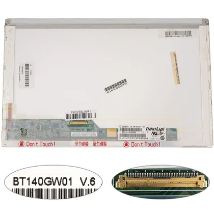 фото, Матриця 14.0 BT140GW01 V.6 (1366*768, 40pin, LED, NORMAL, глянцева, роз'єм ліворуч знизу) для ноутбука (renew)