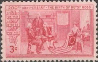 фото, США (USA) 1952 г. 200 ЛЕТИЕ РОЖДЕНИЯ БЕТСИ РОСС-филадельфийская швея, РЕДКАЯ.