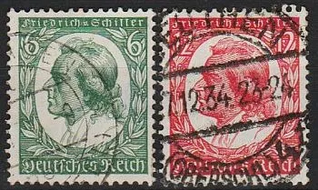 фото, 1934 - Рейх - Шиллер Mi.554-55 _1.60 €