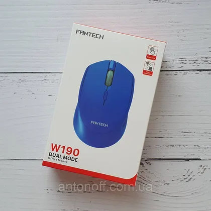 фото, Бездротова мишка Fantech W190 подвійне з'єднання Bluetooth та 2.4GHz Синій