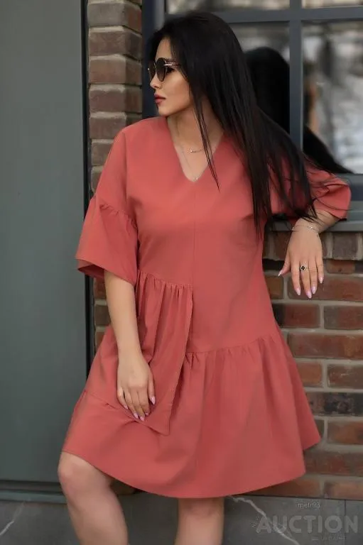 Купити Платье свободного кроя, терракотового цвета, 183R0050